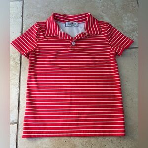 Vibrant Red Striped Kids Tee
